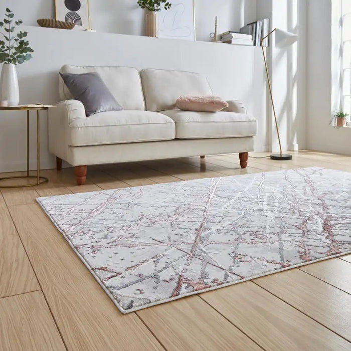 Artemis B8403A Pink/Silver Modern Abstract Rug