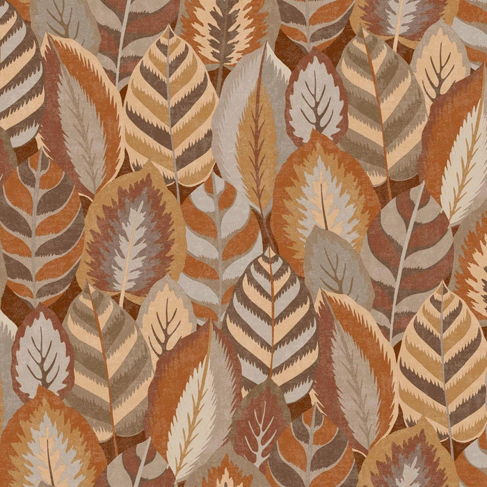 Sublime Arty Leaves Floral Brown Wallpaper