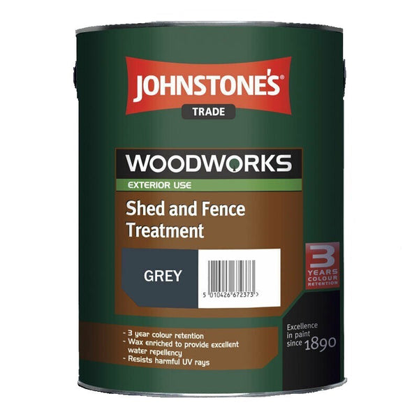 Johnstones Woodworks Shed & Fence Treatment 5ltr Grey
