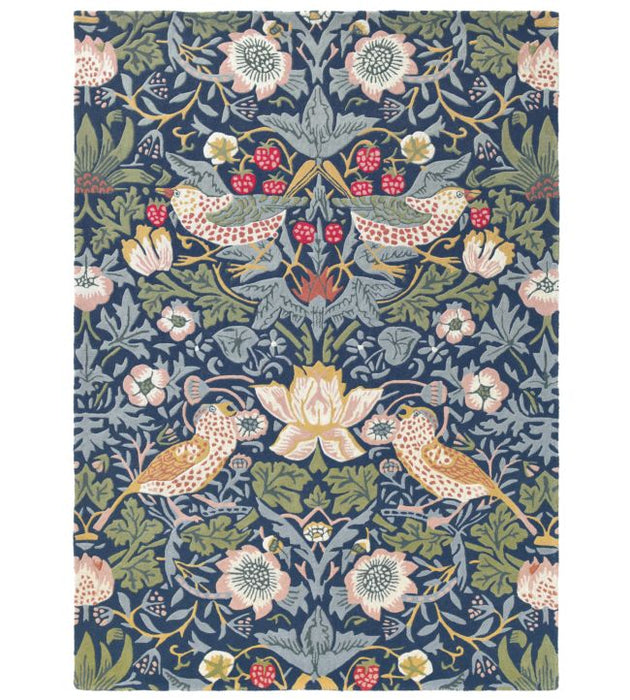 Morris & Co Oak Rug Strawberry Thief Indigo