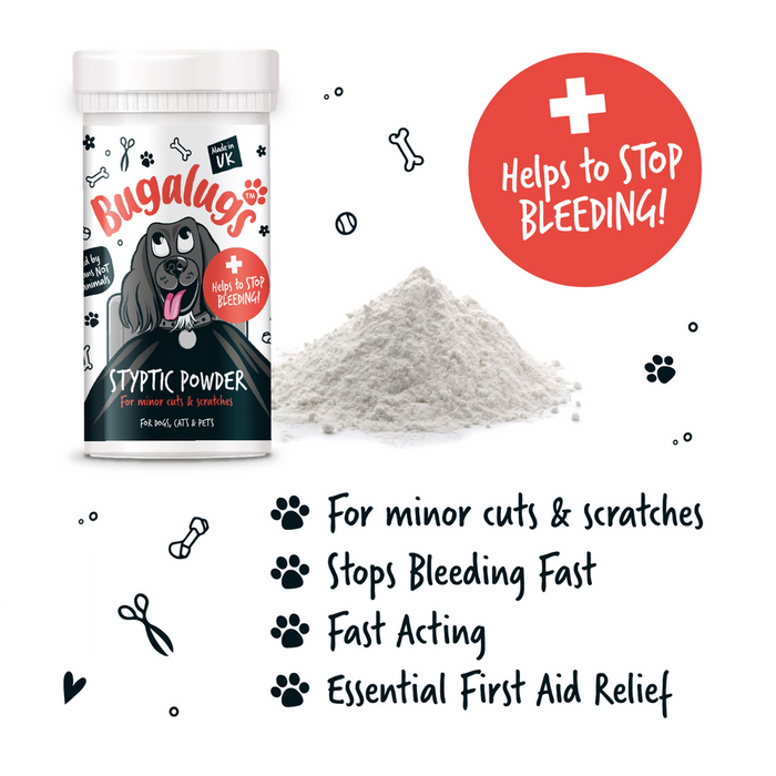 Bugalugs 50gm Styptic Powder for Minor Pet Cuts & Scratches