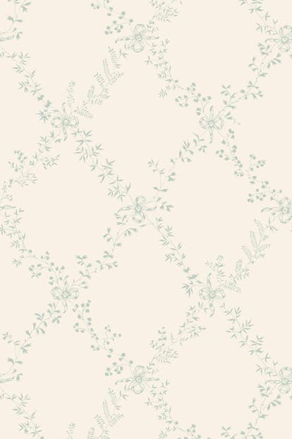 Farrow & Ball Wallpaper Toile Trellis BP668 Duck Egg/Off White