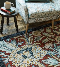 Morris & Co Oak Rug Trent Madder Red/Webb's Blue