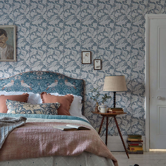 Wallflower Woad Blue Wallpaper