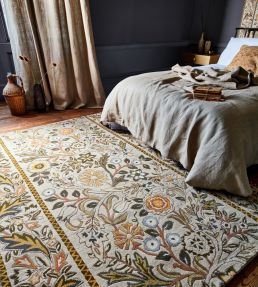 Morris & Co Oak Rug Wilhelmina Linen Mustard