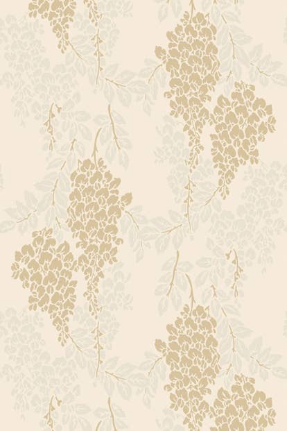 Farrow & Ball Wallpaper Wisteria BP2204 Light Beige / Grey / Cream