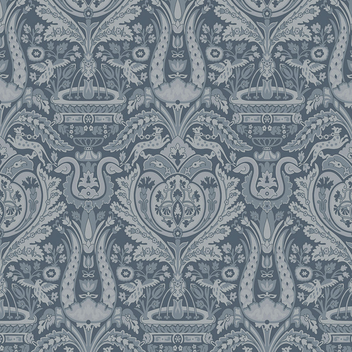 Laura Ashley Heraldic Damask Dusky Seaspray 113409