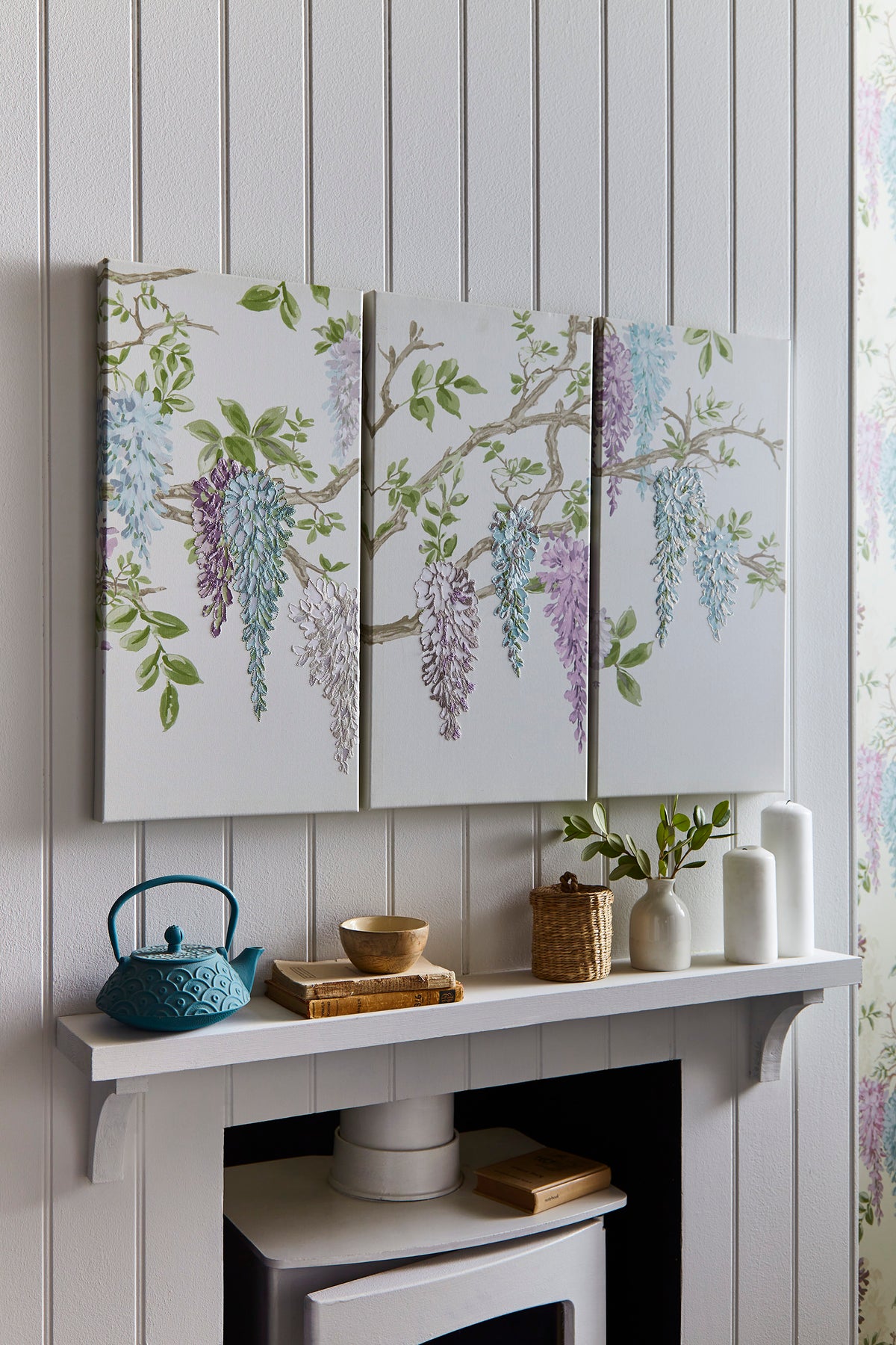 Laura Ashley Wallart Wisteria Garden Pale Iris 115035 — Abington
