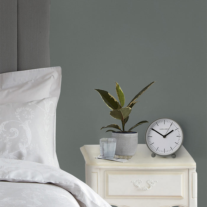 Laura Ashley Twyford Small Bedside Clock Pale Steel Grey