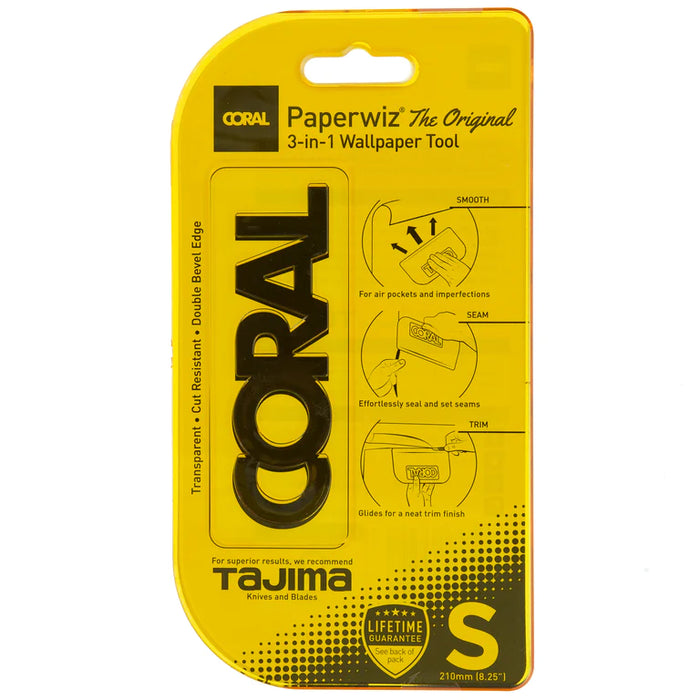 Coral Paperwiz Original 3-in-1 Wallpaper Tool for Paper-Hanging | Trim Guide and Paint Shield 8.2 inch