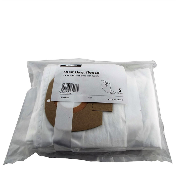Mirka 1025L Vacuum Fleece Bags (Pack of 5x)