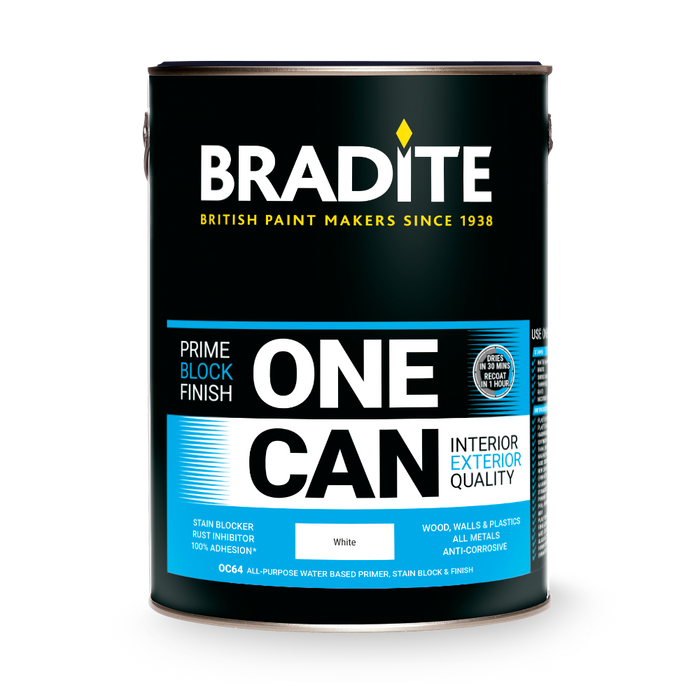Bradite ONE CAN Block And Finish - White / Black- Satin