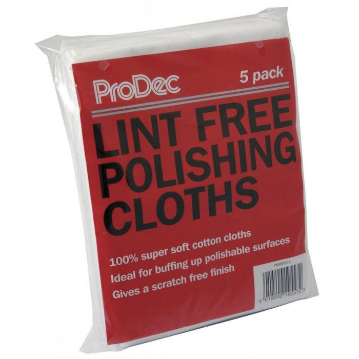 Prodec 5x Pack Lint Free Polishing Cloths