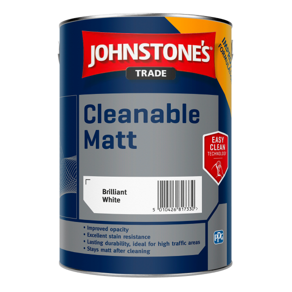 Johnstones 5ltr Brilliant White Trade Cleanable Matt