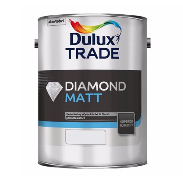 Dulux Trade Pure Brilliant White Diamond Matt 5lt - Paint Panda