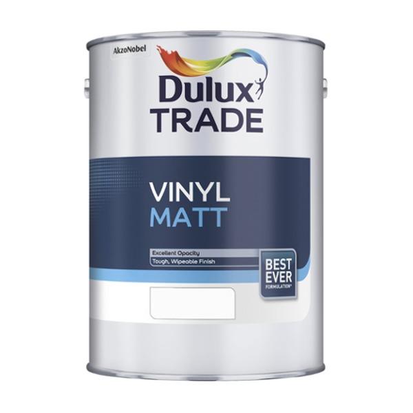 Dulux Trade White Vinyl Matt 5lt - Paint Panda