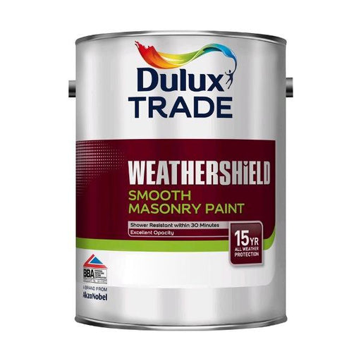 Dulux Trade Weathershield Smooth Masonry Paint 5lt Ready Mixed Colours - Paint Panda