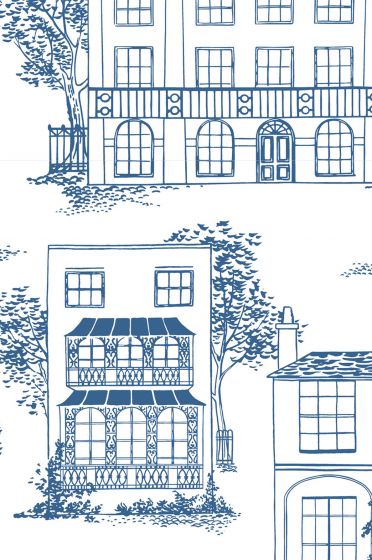 Little Greene Hampstead Wallpaper - Mid Blue