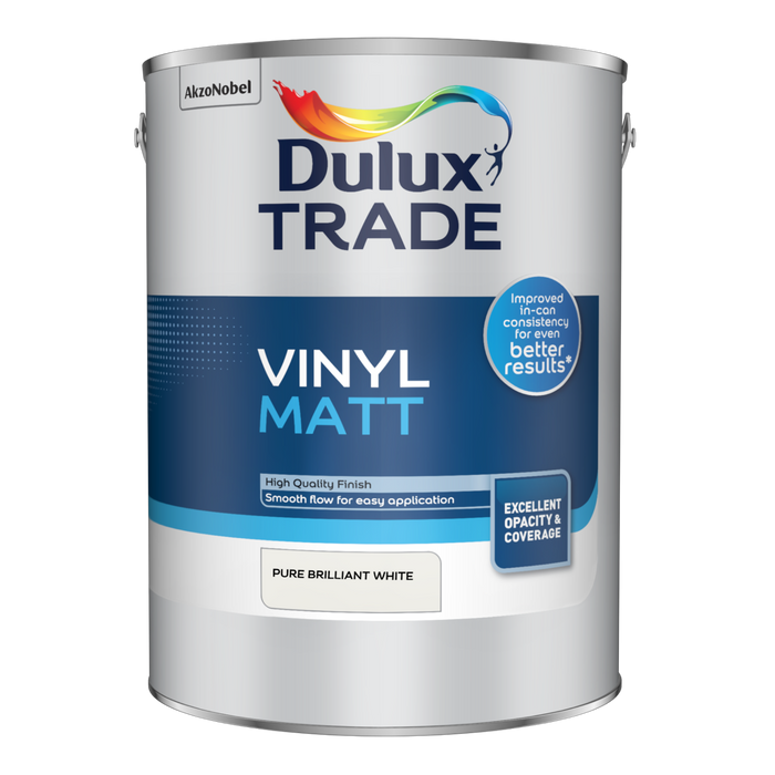 Dulux Trade Pure Brilliant White Vinyl Matt 5ltr