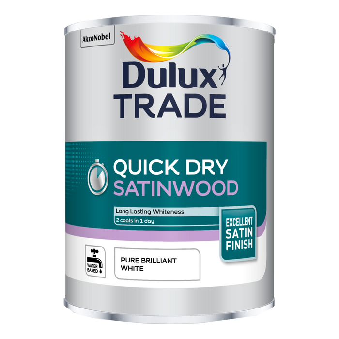 Dulux Trade Pure Brilliant White Quick Dry Satinwood
